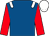 Royal blue, white epaulets, red sleeves, white cap (Winning Connections Racing)