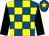 Royal blue and yellow check, black sleeves, royal blue cap, yellow star (The Ordynary Folk)