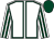 White, dark green seams, striped sleeves, dark green cap (Clwydian International)