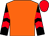 Orange, black and red chevrons on sleeves, red cap (The Risk Takers Partnership)