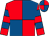 Red and royal blue (quartered), hooped sleeves, royal blue and red quartered cap (Midnight Moss Partnership)