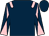 Dark blue, pink epaulets, diabolo on sleeves (Mme R Hillen)