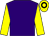 Purple, yellow sleeves, yellow cap, black hoop (Miss Marjorie A Thompson)