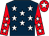 Dark blue, white stars, red sleeves, white stars, red cap, white star (Mr A C Whillans)